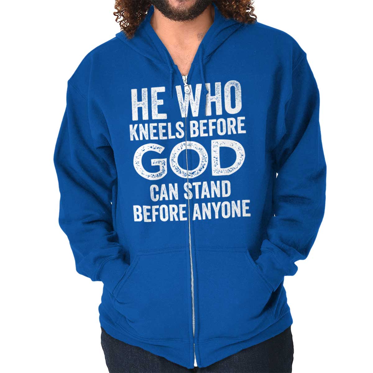 Kneels Before God Zip Hoodie