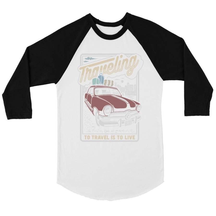 Traveling To Live Mens Baseball Shirt