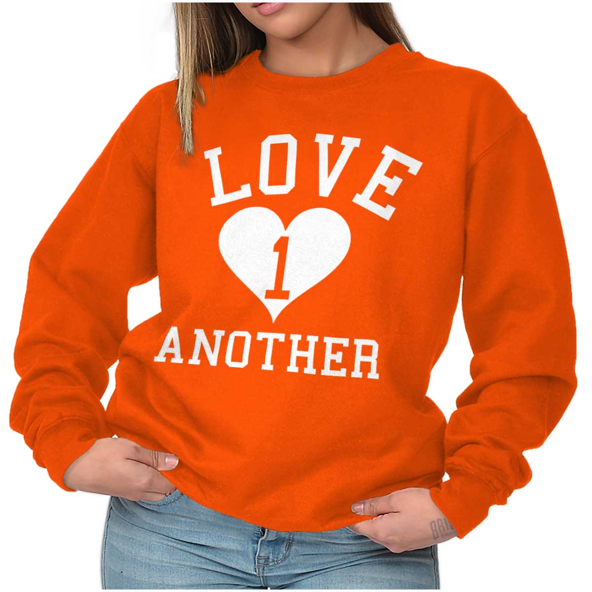 Love One Another Printed Adult Crewneck Sweatshirt