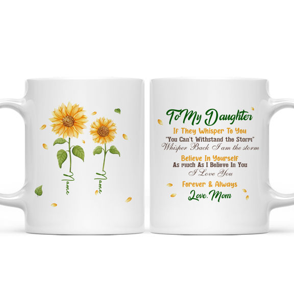 MOM AND DAUGHTER – Personalized Daughter Mug, Sunflowers Mom And Daughter Mug, Gift For Kid, Mug Lovers Gift for Daughter, Love Coffee Mug – Personalized Mug