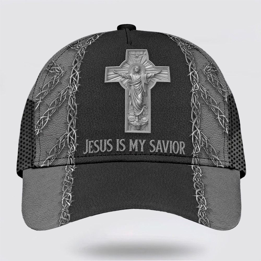 Jesus Is My Savior Cross All Over Print Baseball Cap, God Caps, Gift Ideas For Male