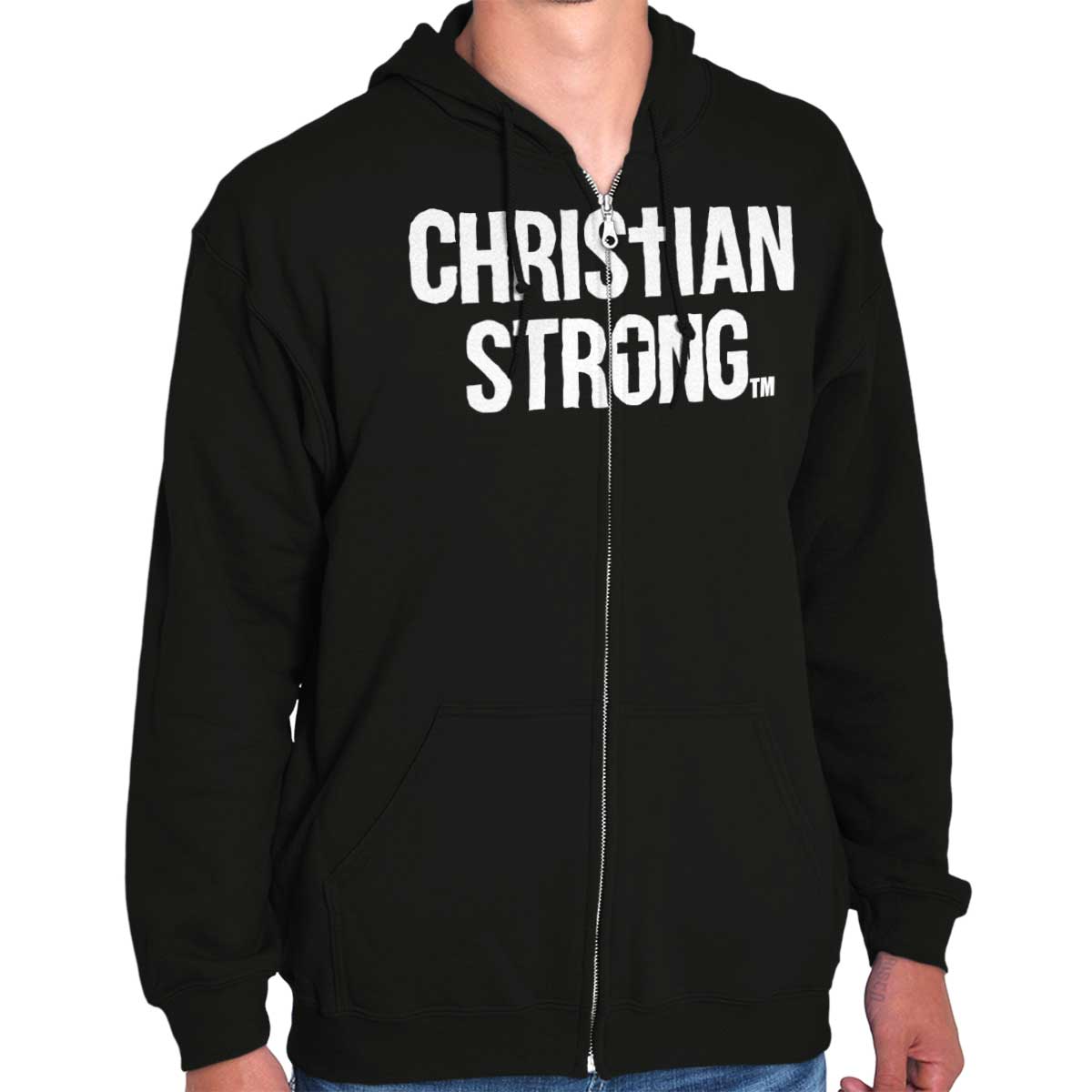 Christian Strong Logo Zip Hoodie