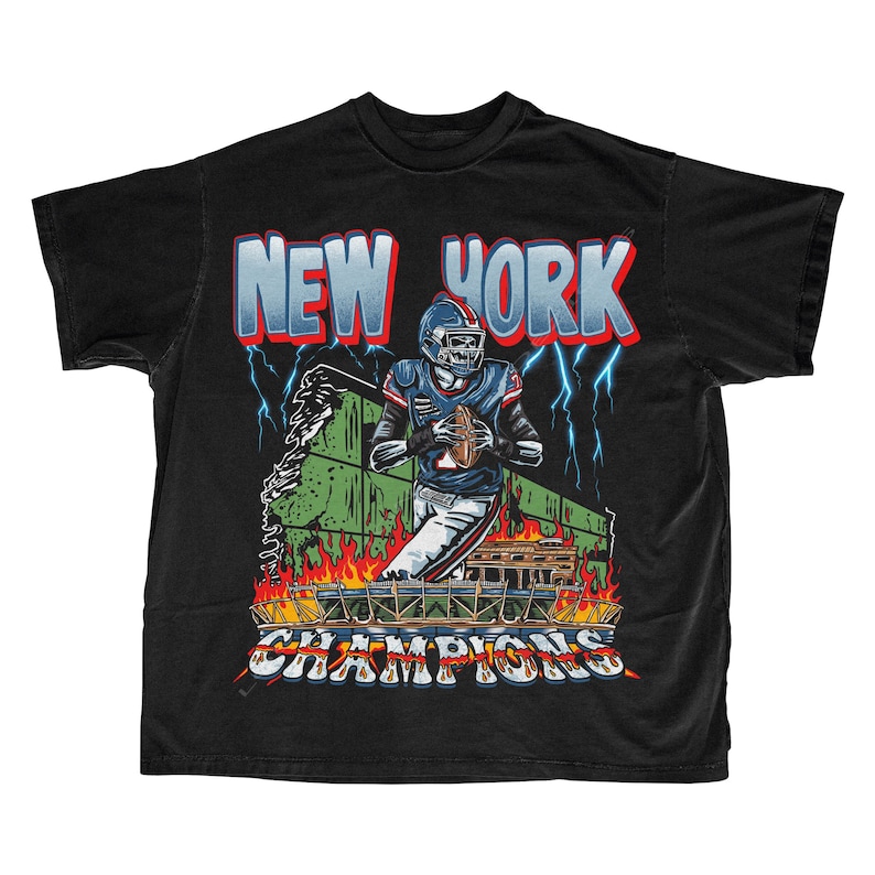 New York Football T Shirt | New York Graphic Bootleg T Shirt | Vintage New York Football | Vintage New York Football