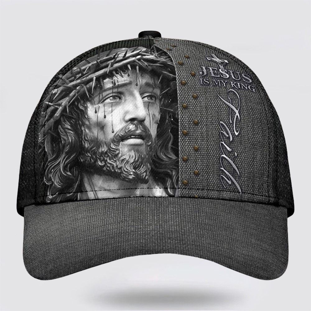 Jesus Portrait Jesus Is My King Faith Classic All Over Print Baseball Cap, God Cap, Gift Ideas For Male