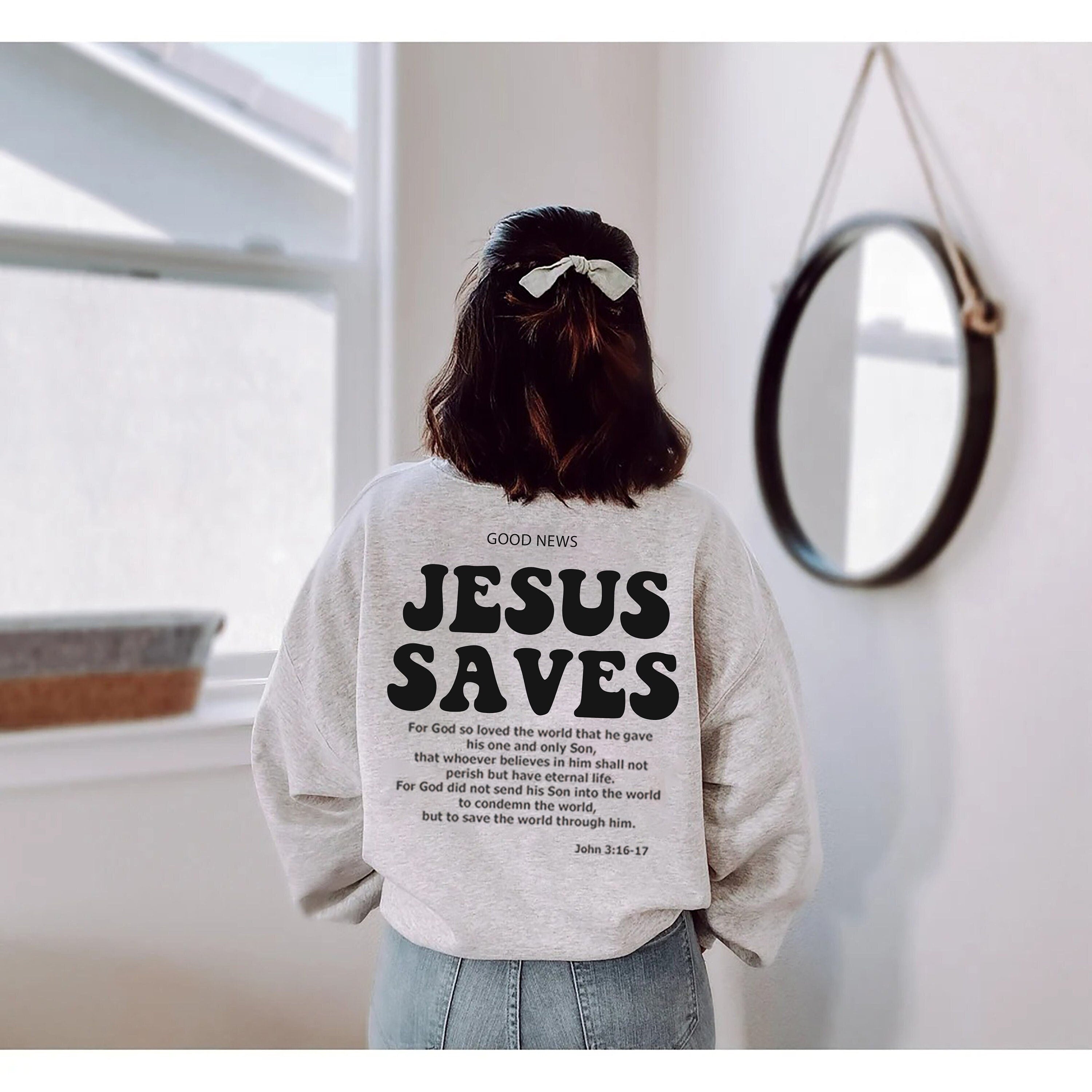 Jesus Saves Hoodies, Bible Verses Apparel, Religious Gift Clothes, Christian Sweatshirt, Church Sweater, Trendy Aesthetic Clothing,Jesus Tee