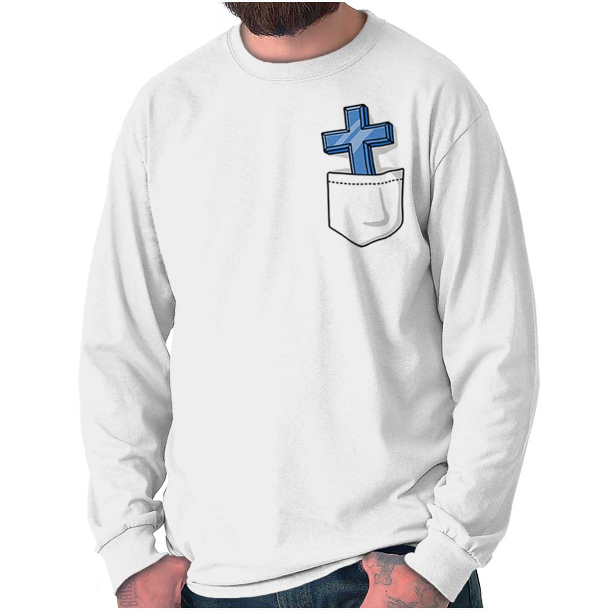 Pocket Cross Long Sleeve T Shirt