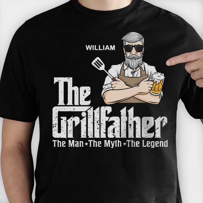 The Grillfather – Gift For Dad – Personalized Unisex T-Shirt