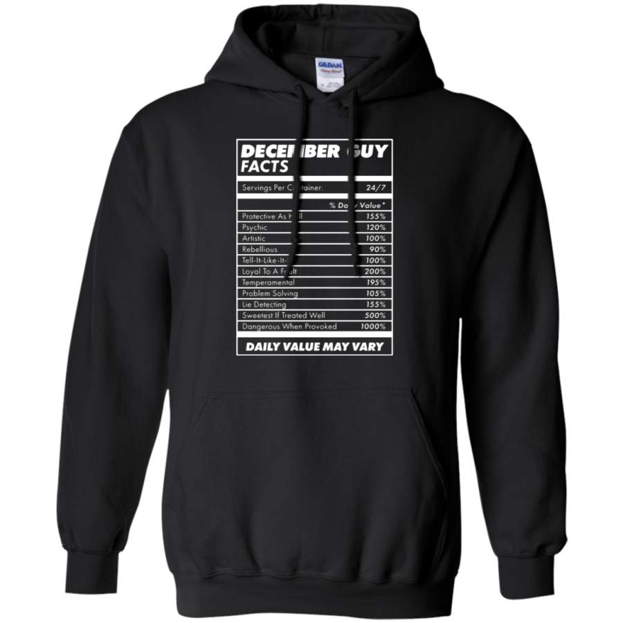 AGR December Guy Facts Daily Value May Vary Hoodie