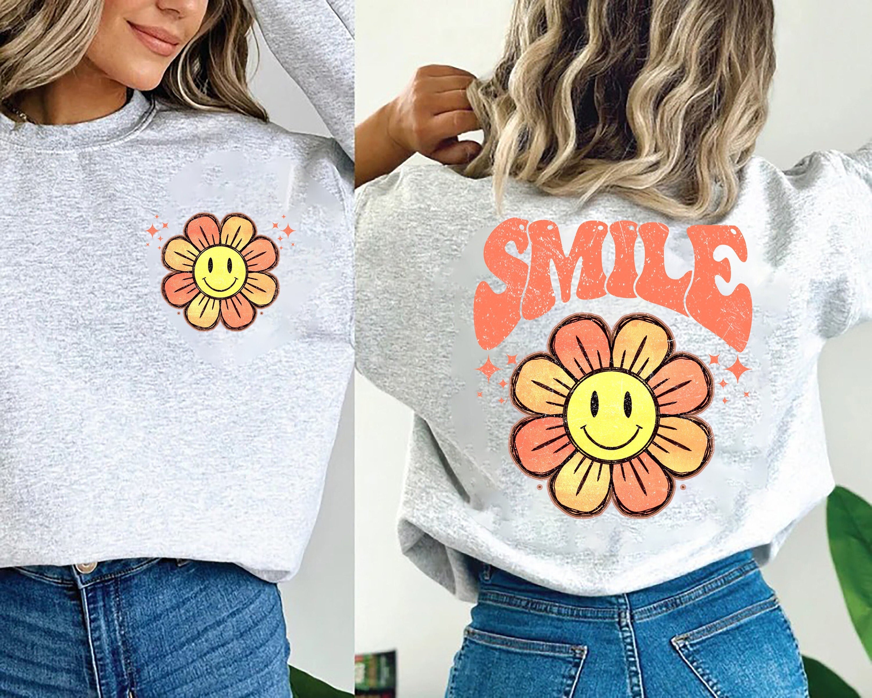 Smiling Flower Shirt, Retro Smile Daisy Shirt, Cute Smile Shirt, Smiley Face Shirt, Happy Face Shirt, Vintage Smiley Face Trendy Graphic Tee