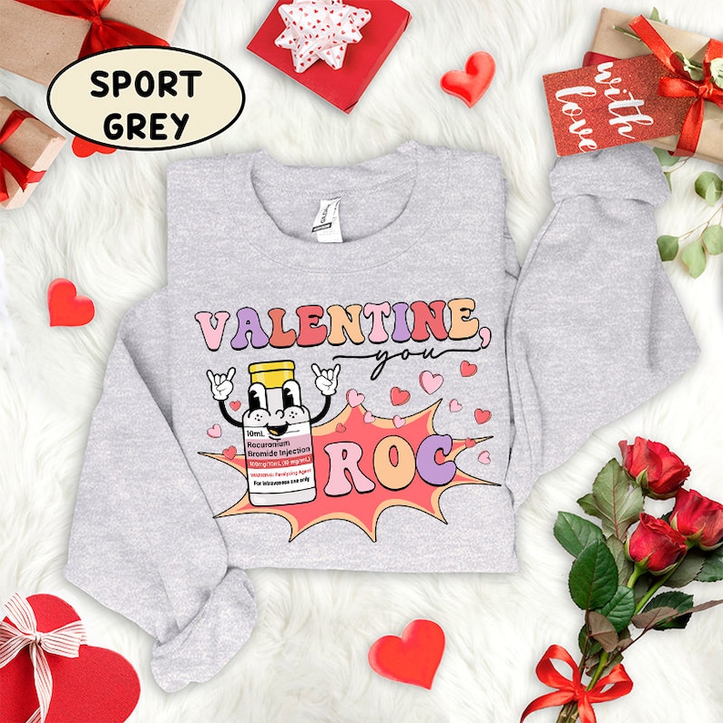 Valentine You Roc Funny Retro Roc Xmas Holiday CRNA T-Shirt ICU Nurse Shirt Ugly Micu Cvicu Gift Critical Care