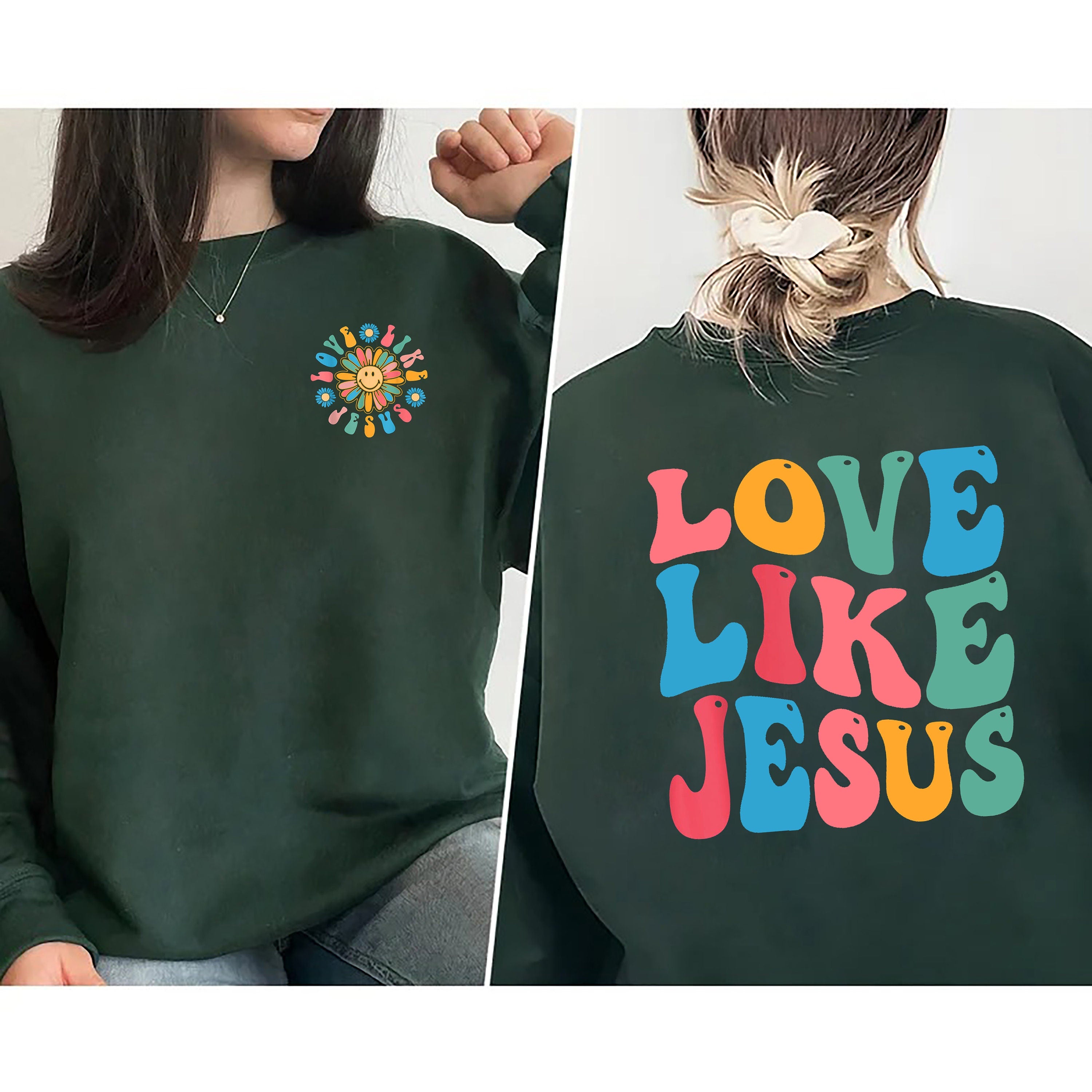 Love Like Jesus Shirt, Colorful Jesus Shirt, Christian T-Shirt, Religious Gifts, Bible Verse Shirt, Motivational Christian Shirt, Jesus Tee