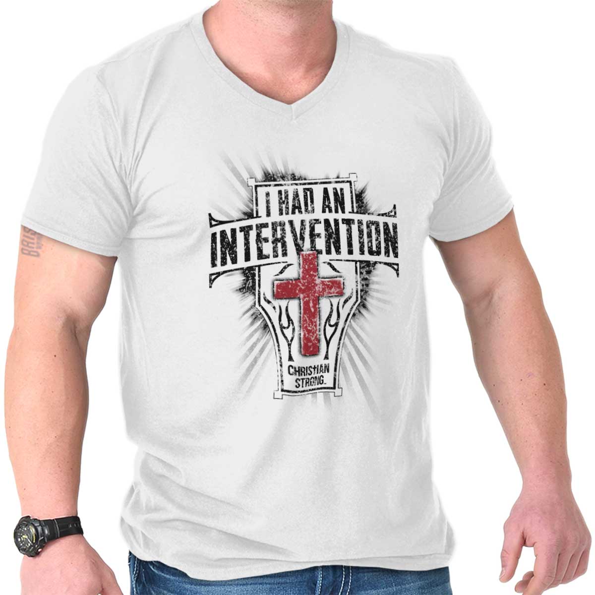 Intervention V-Neck T Shirt