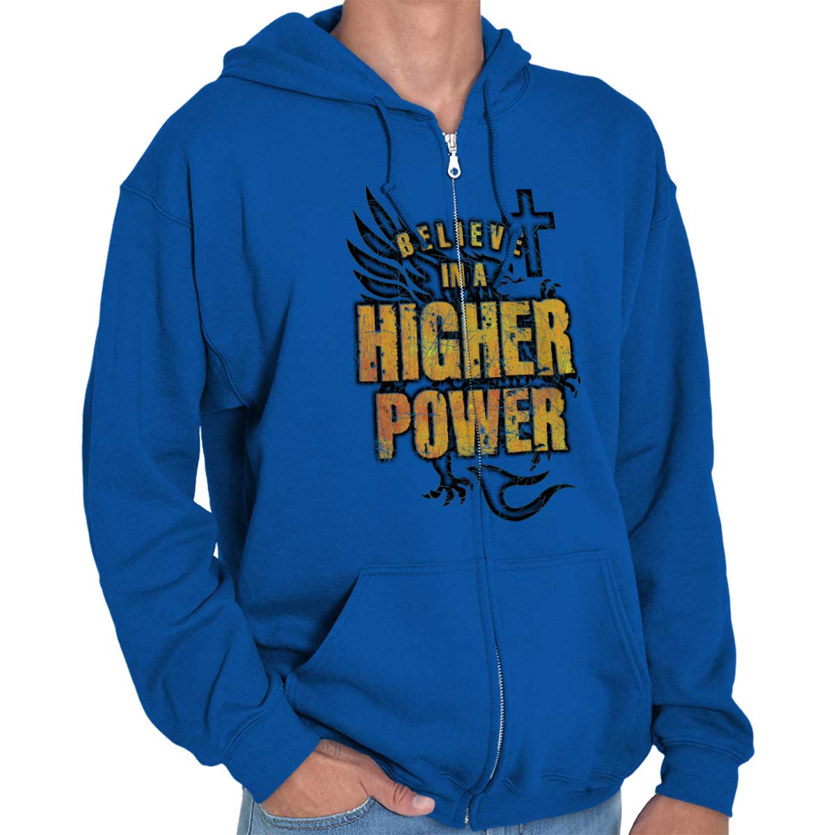 Believe In A Higher Power Zip Hoodie