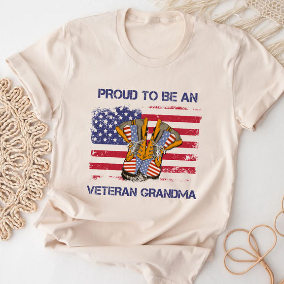 Mother’s Day – Proud To Be A Veteran Grandma Shirt, Mother’s Day Shirt, Love Grandma Shirt, Birthday Gift – Personalized Shirt