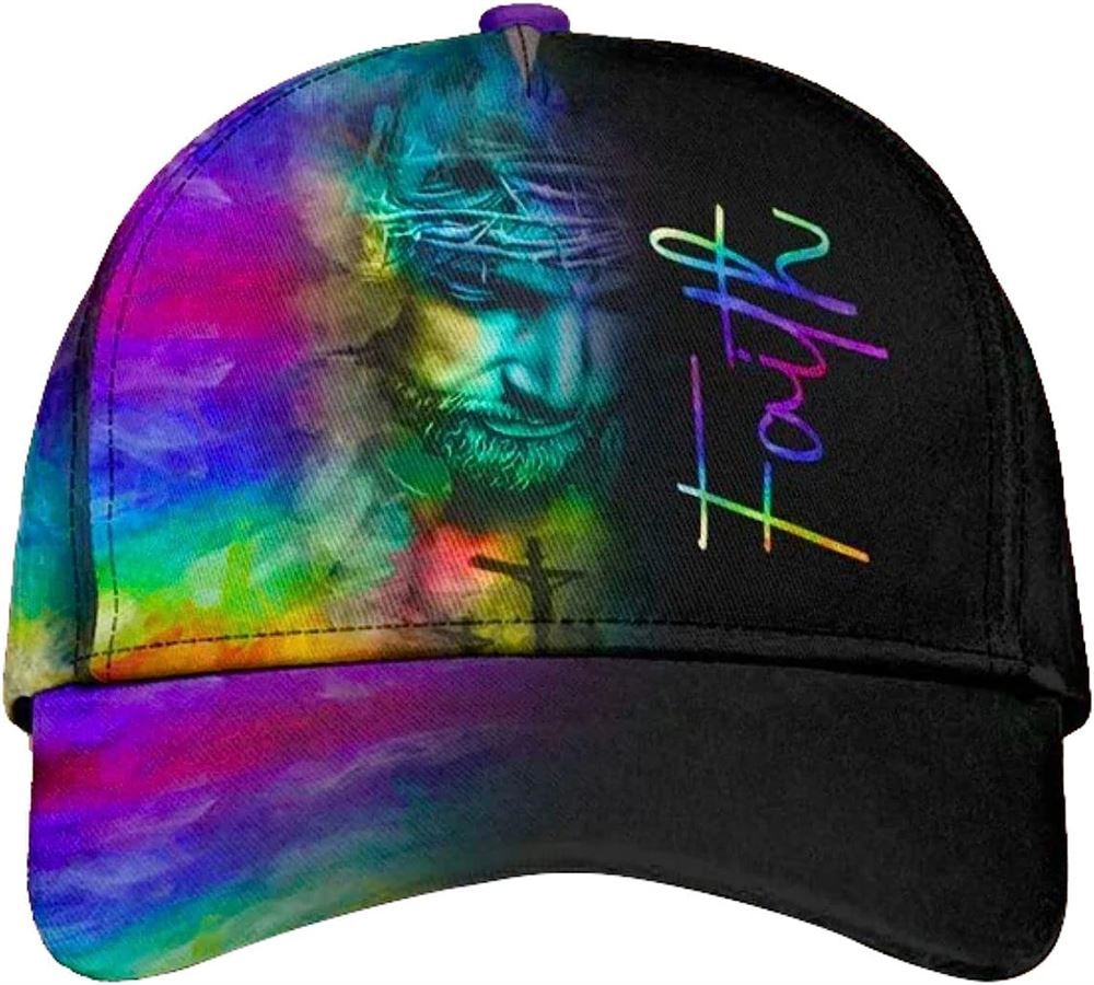 Jesus On The Cross Faith All Over Print Baseball Cap, God Cap, Gift Ideas For Male