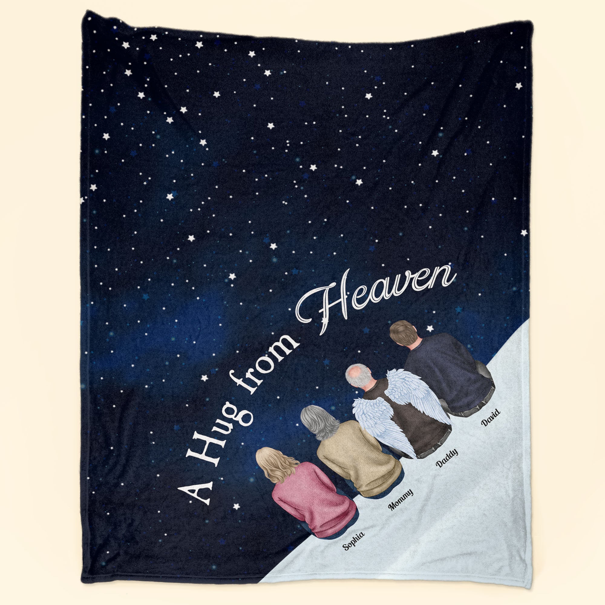 A Hug From Heaven – Personalized Blanket – Memorial Gift For Family, Remembrance, Grief Gift, Sympathy Gift