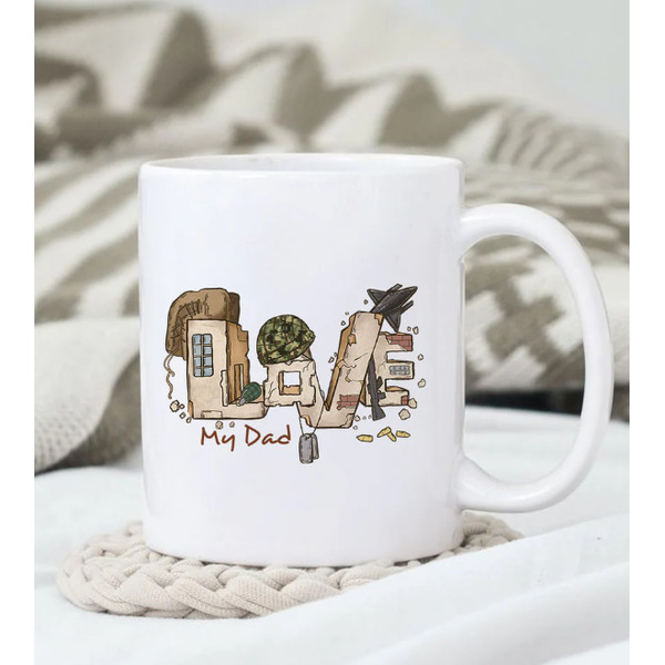 Love My Dad Mug, Father Day Mug, Military Dad, Father Day Gift, Gift for Him