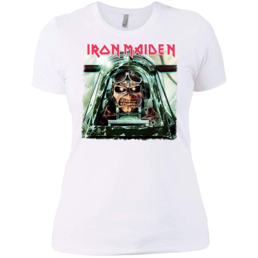 1171 Iron Maiden ACES High Gunner Maiden England 2014 Official Tour T-shirt Ladies Premium T-Shirt