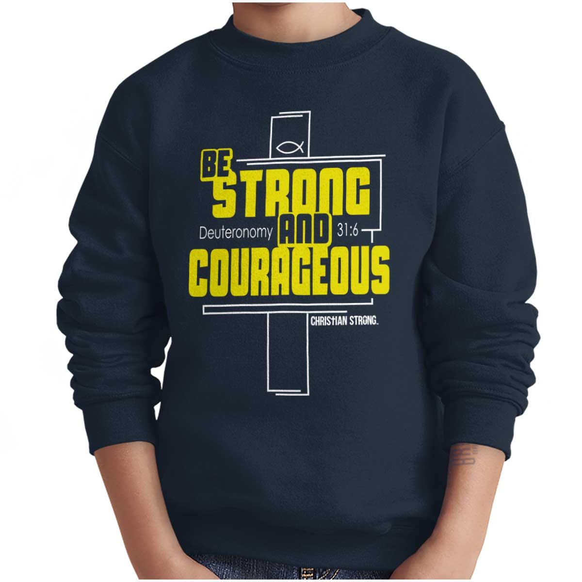 Strong And Courageous Youth Sweatshirt