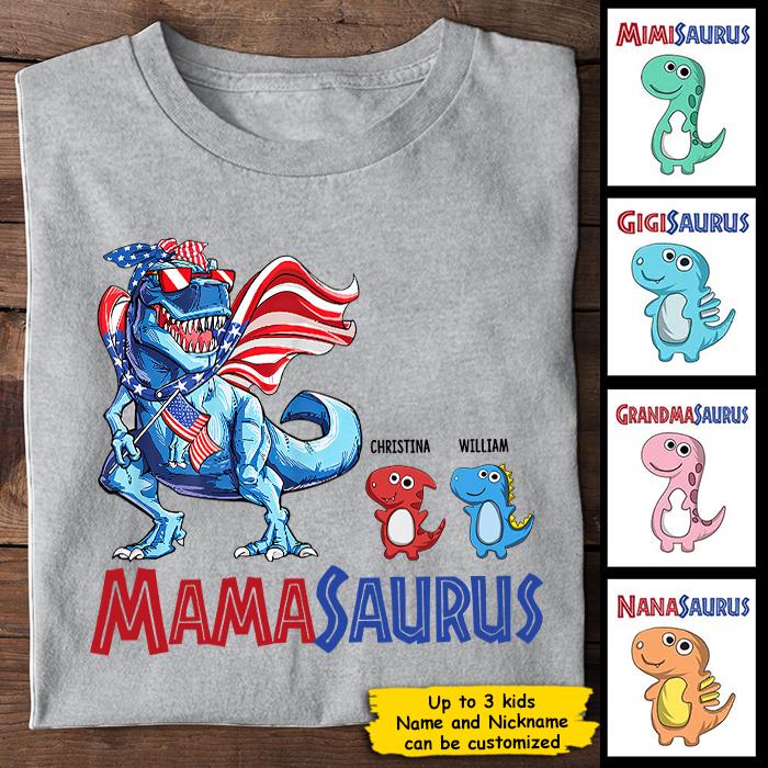 Mamasaurus – Gifts For 4th Of July, Personalized Unisex T-Shirt