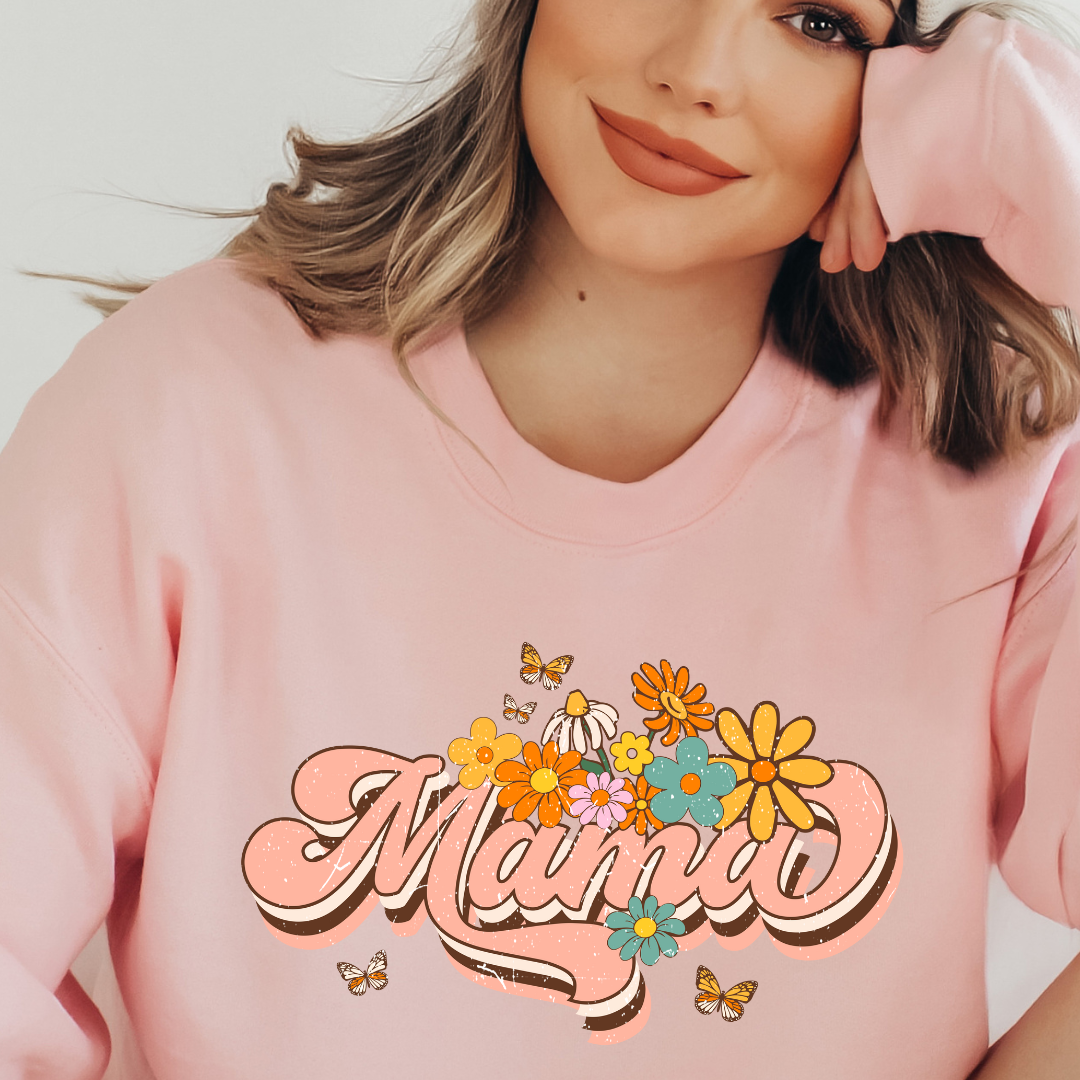 Mama Butterfly & Flowers Sweatshirt