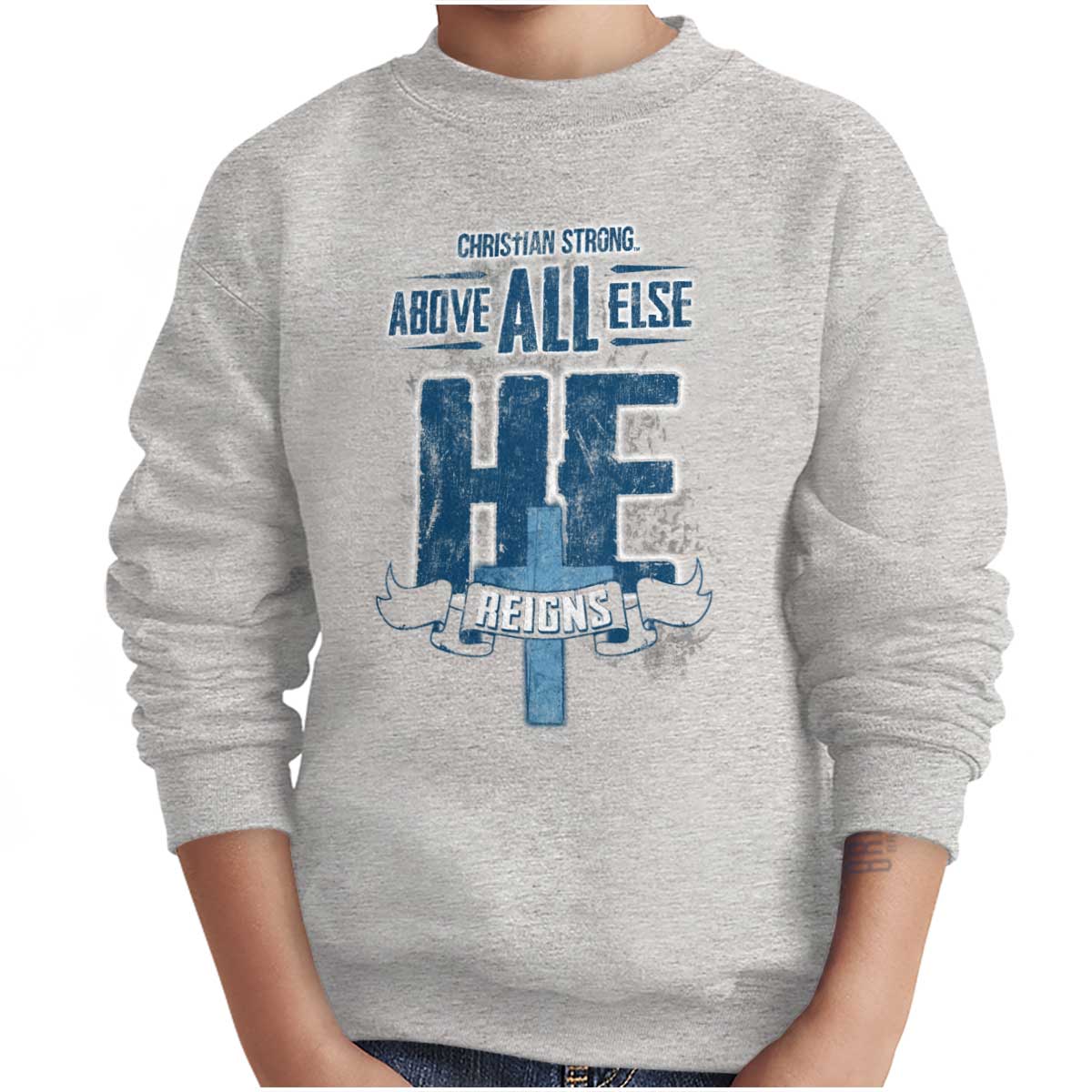 He Reigns Youth Sweatshirt