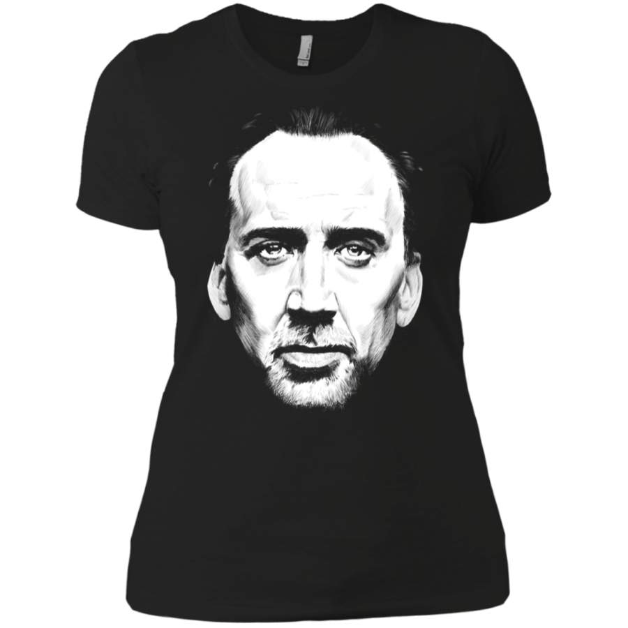 Nicolas Cage Face Ladies Premium T-Shirt