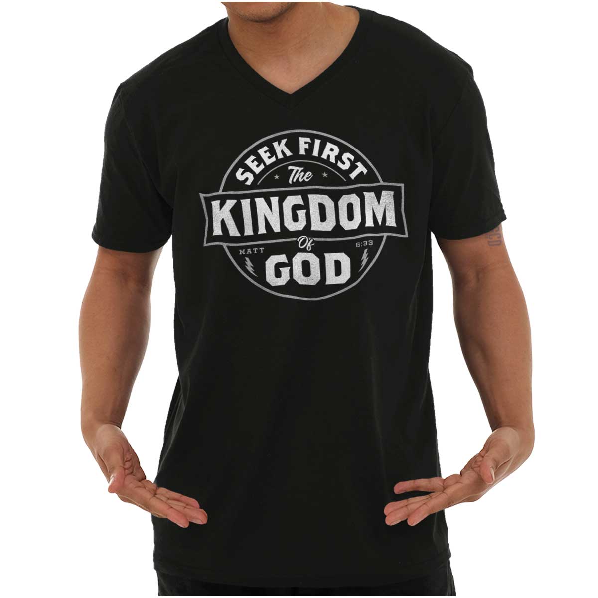 Seek First The Kingdom V-Neck T Shirt