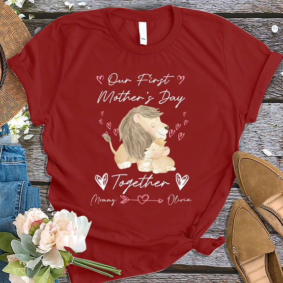 Mother’s Day – First Mother’s Day Gift – Mother’s Day Shirt – First Mother’s Day Shirts, Cute Lion Matching Mom and Baby Shirt And Bodysuit Set, Our First Mothers Day Matching Shirt, Gift For New Mom – Personalized Onesie