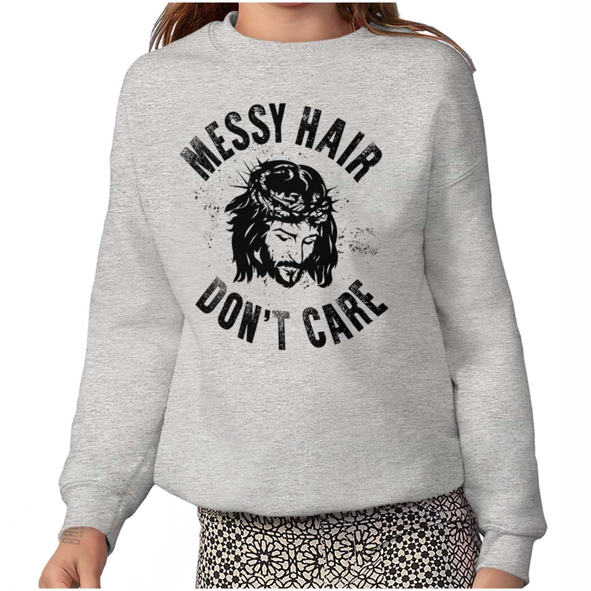 Messy Hair Jesus Youth Sweatshirt