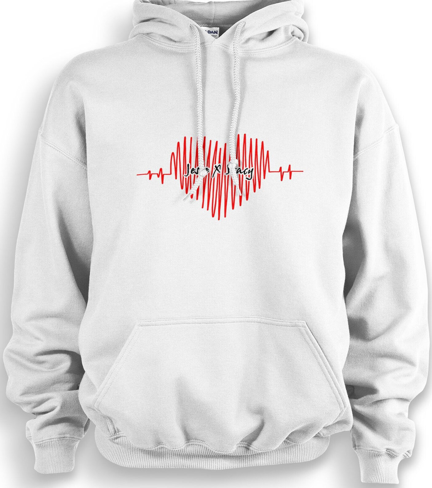 Custom My Valentine Personalized Hoodie Adult | Heart Wave | Made To Order With Love