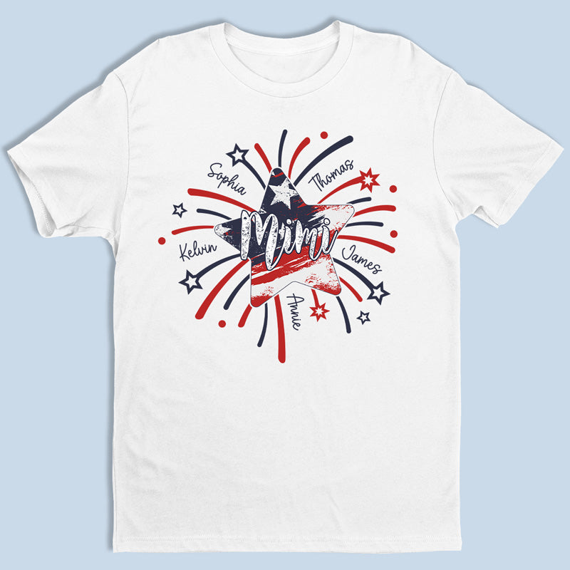 Happy 4Th Of July To Our Mimi – Family Personalized Custom Unisex T-Shirt, Hoodie, Sweatshirt – 4Th Of July, Birthday Gift For Grandma