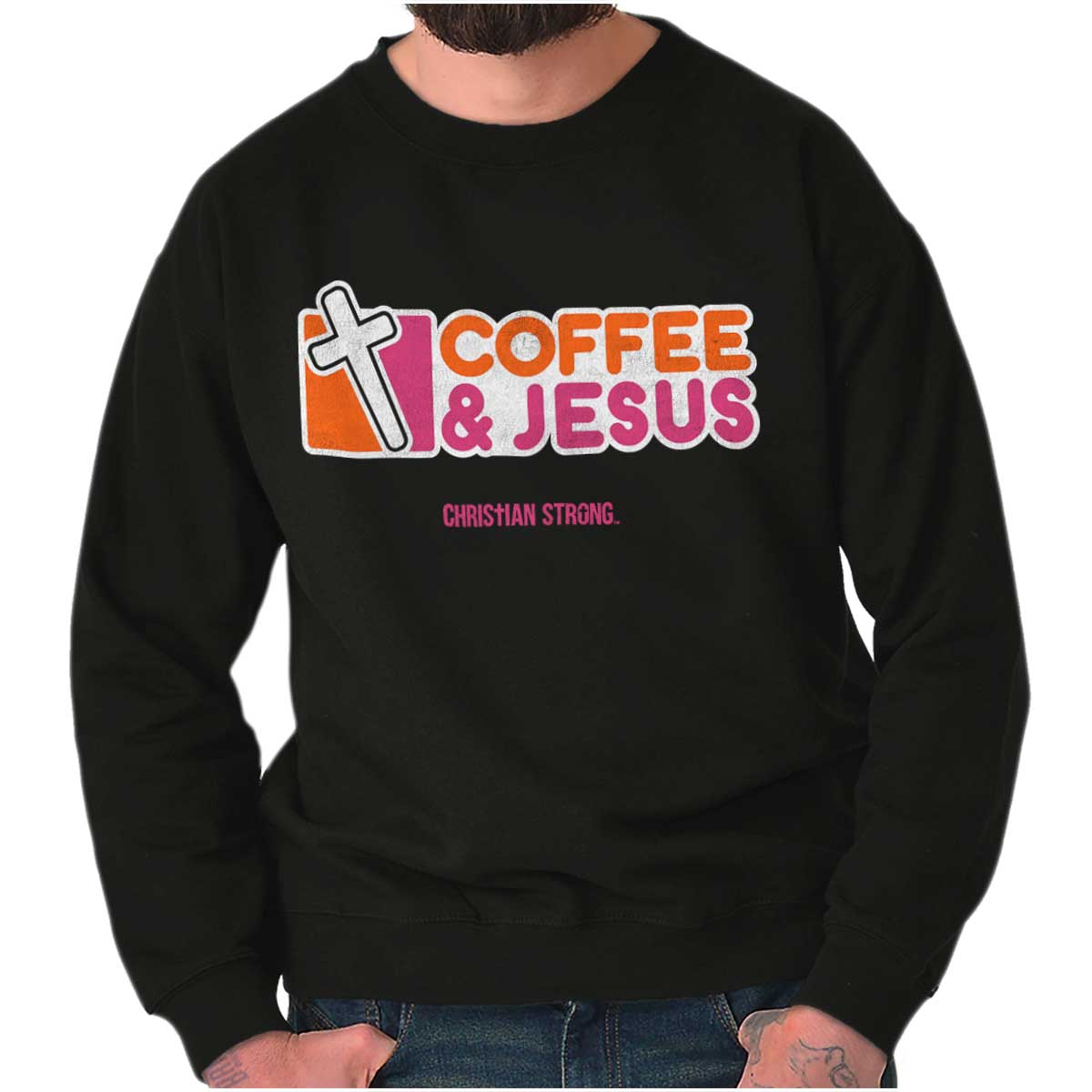 Coffee And Jesus Donuts Crewneck Sweatshirt