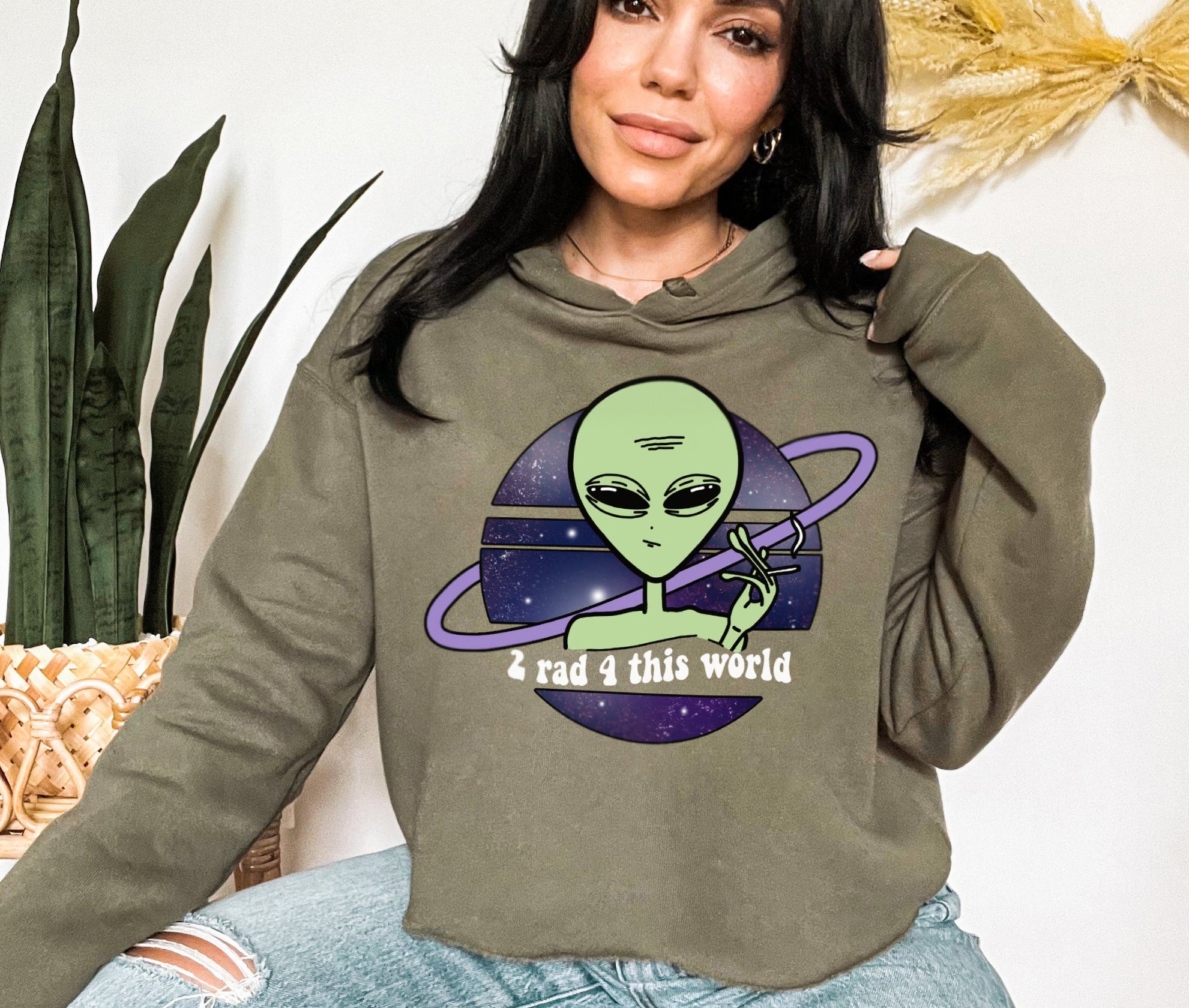 2 Rad 4 This World Crop Hoodie