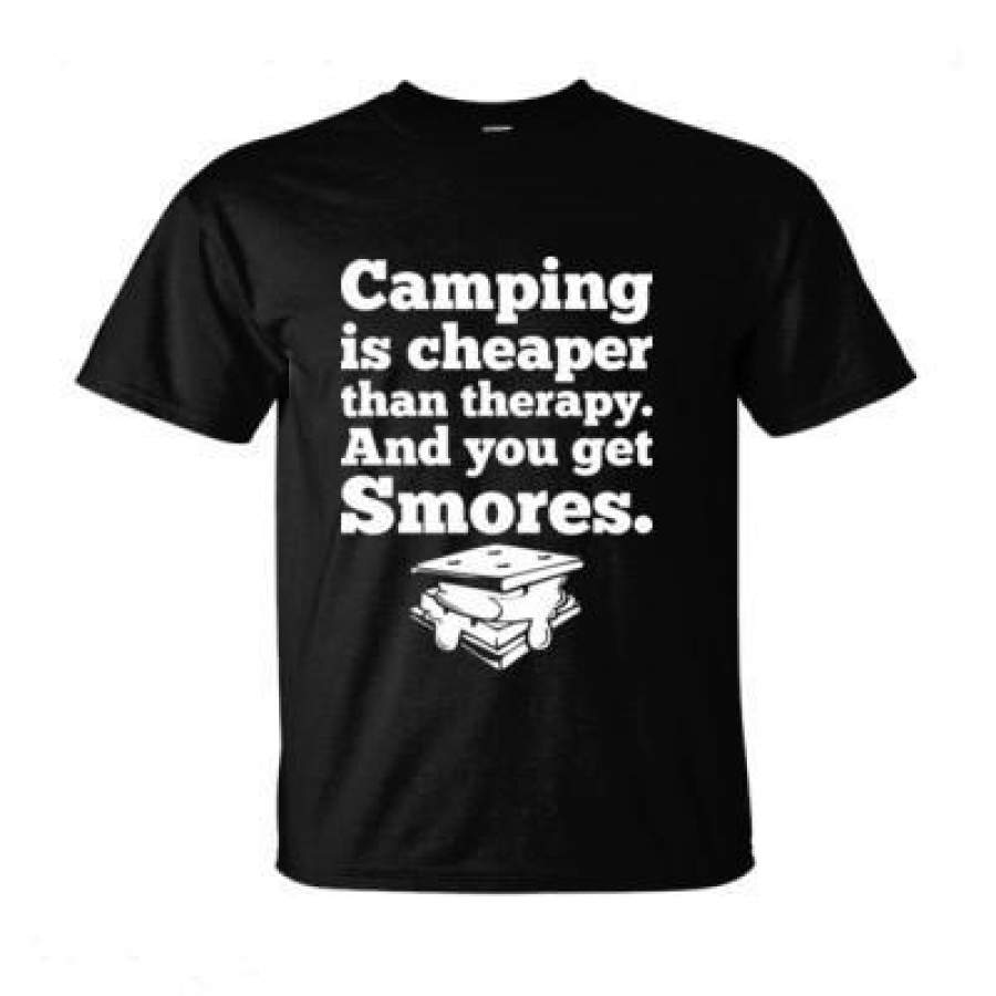 AGR Camping Is Cheaper Than Therapy And You Get Smores – Ultra-Cotton T-Shirt