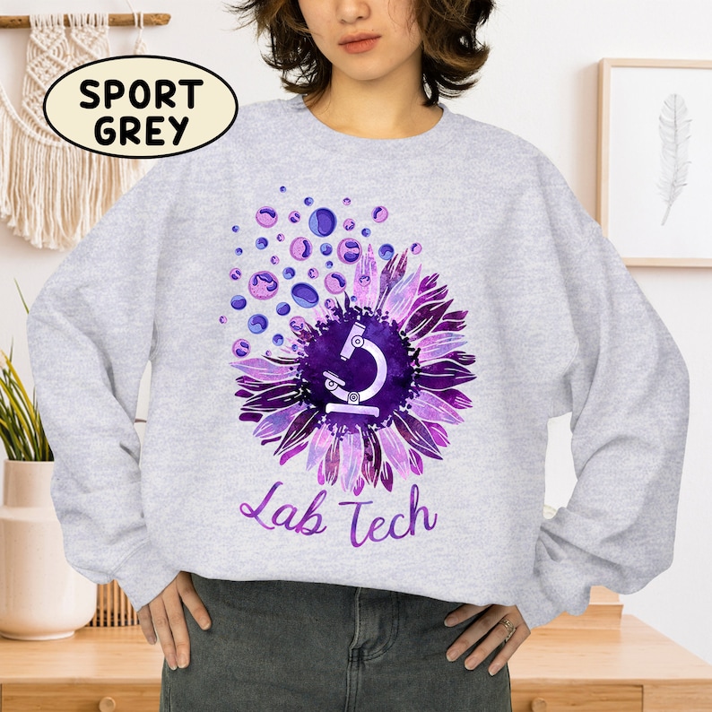 Purple Sunflower Lab Tech Blood Cells Shirt, Lab Tech, Phlebotomist Shirt, Phlebotomy Shirt, Phlebotomy Week, Laboratuvar Shirt, Lab Shirt