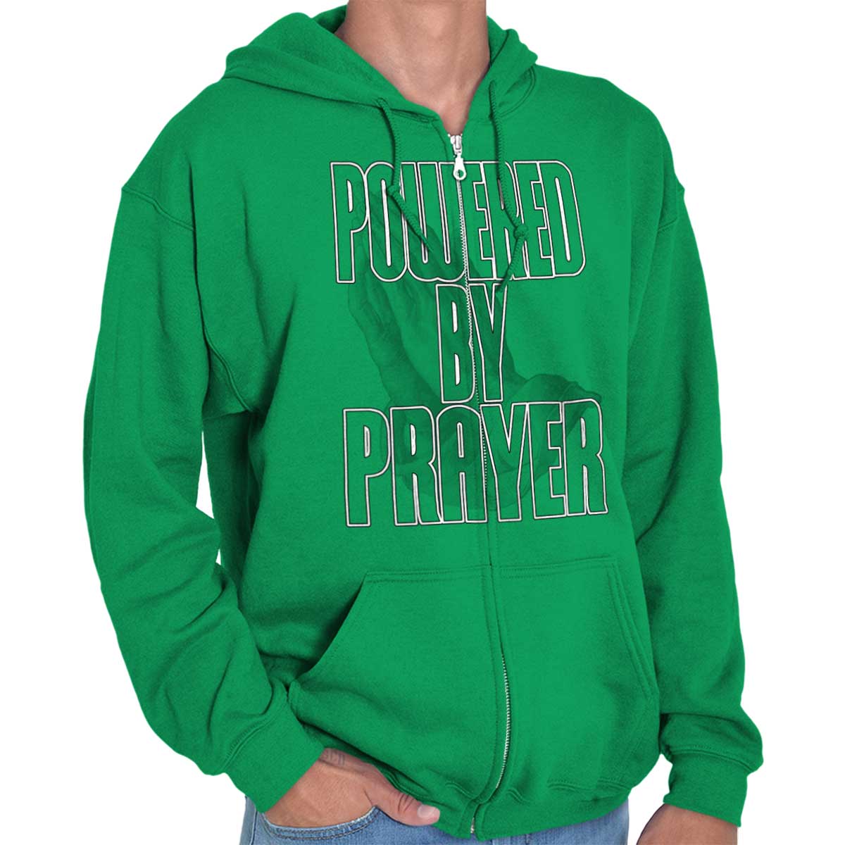 Powered By Prayer Zip Hoodie