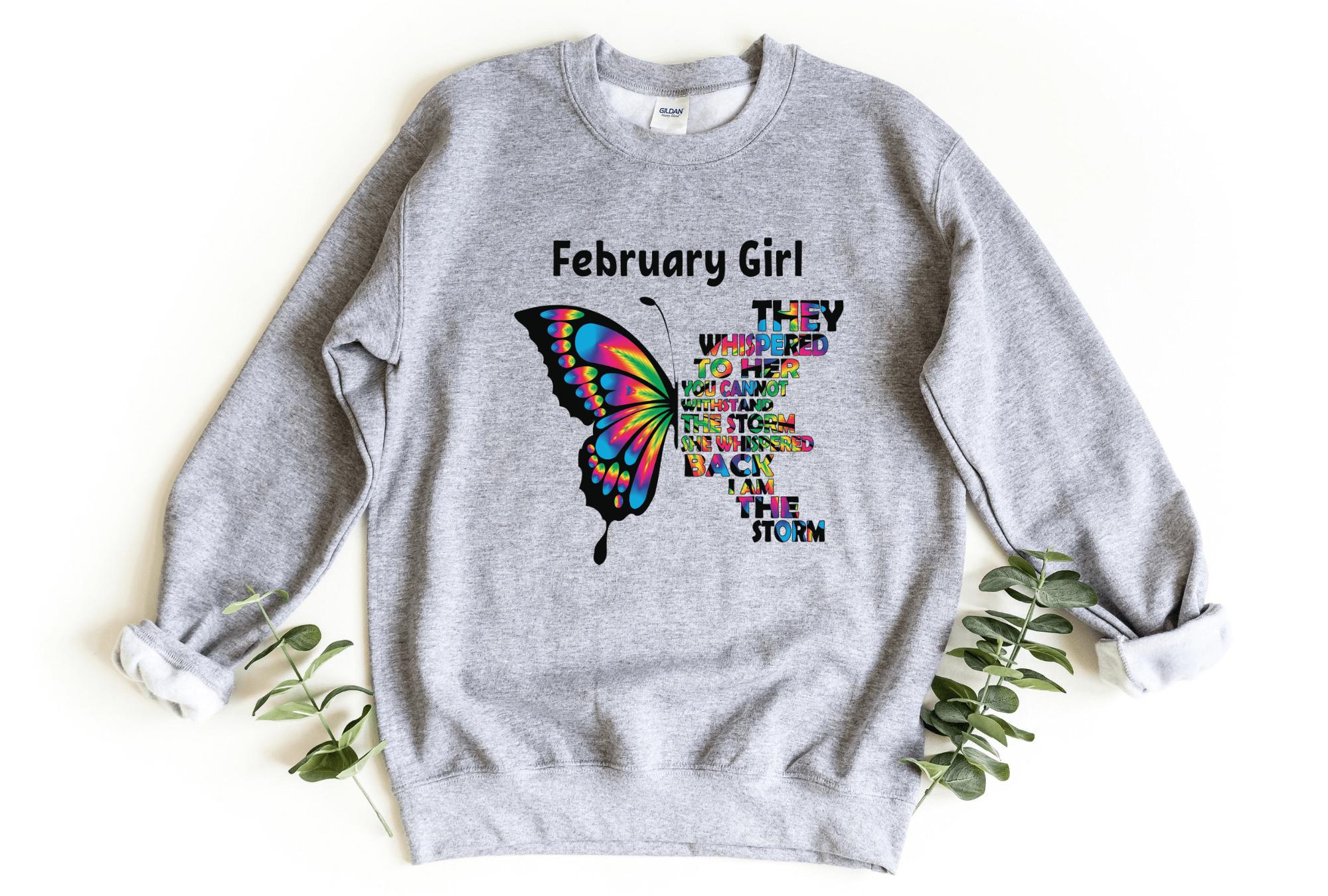 Butterfly Birthday Girl Sweatshirt (Customize Your Month)