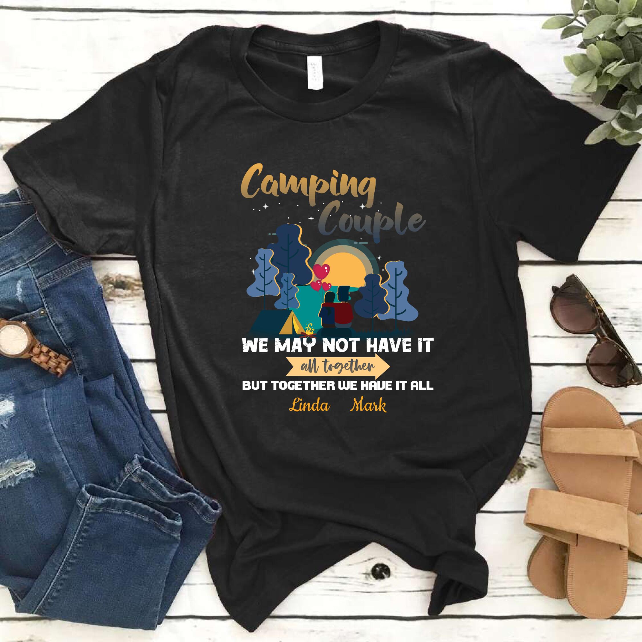 Personalized Camping Couple Husband And Wife Gift For Him Her – Standard T-shirt