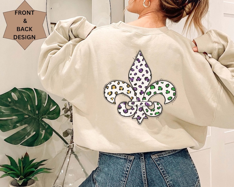 Mardi Gras Fleur De Lis Festival Sweatshirt For Her, Mardi Gras Crewneck, Nola Sweatshirt, Mardi Gras 2024, Louisiana Sweatshirt For Women