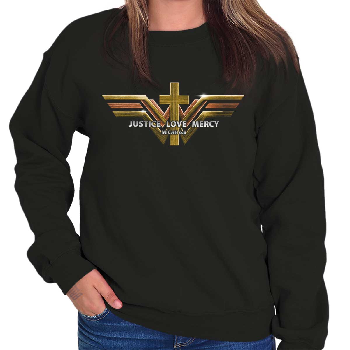 Justice Love Mercy Crewneck Sweatshirt