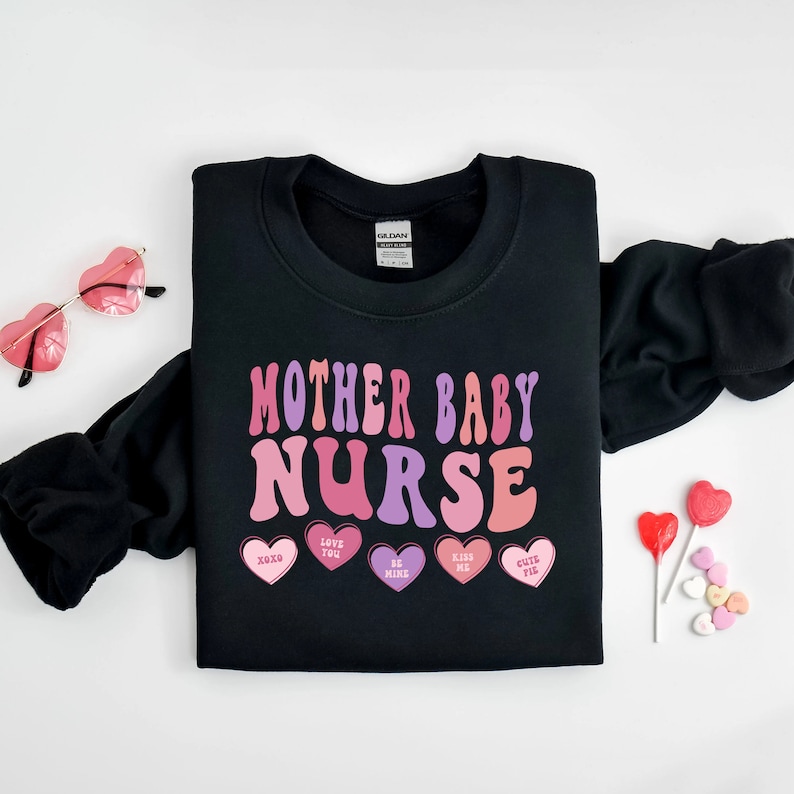 Nurse Shirts, Mother Baby Nurse Conversation Hearts, Valentines Day gift for Nurse, Candy Hearts Tee, Funny Conversation Hearts Tshirt Cupid