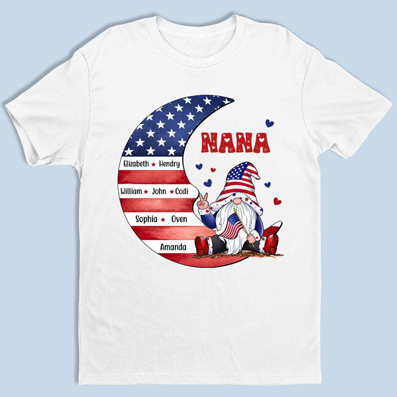 Nana, We Always Love You – Family Personalized Custom Unisex T-Shirt, Hoodie, Sweatshirt – 4Th Of July, Birthday Gift For Grandma