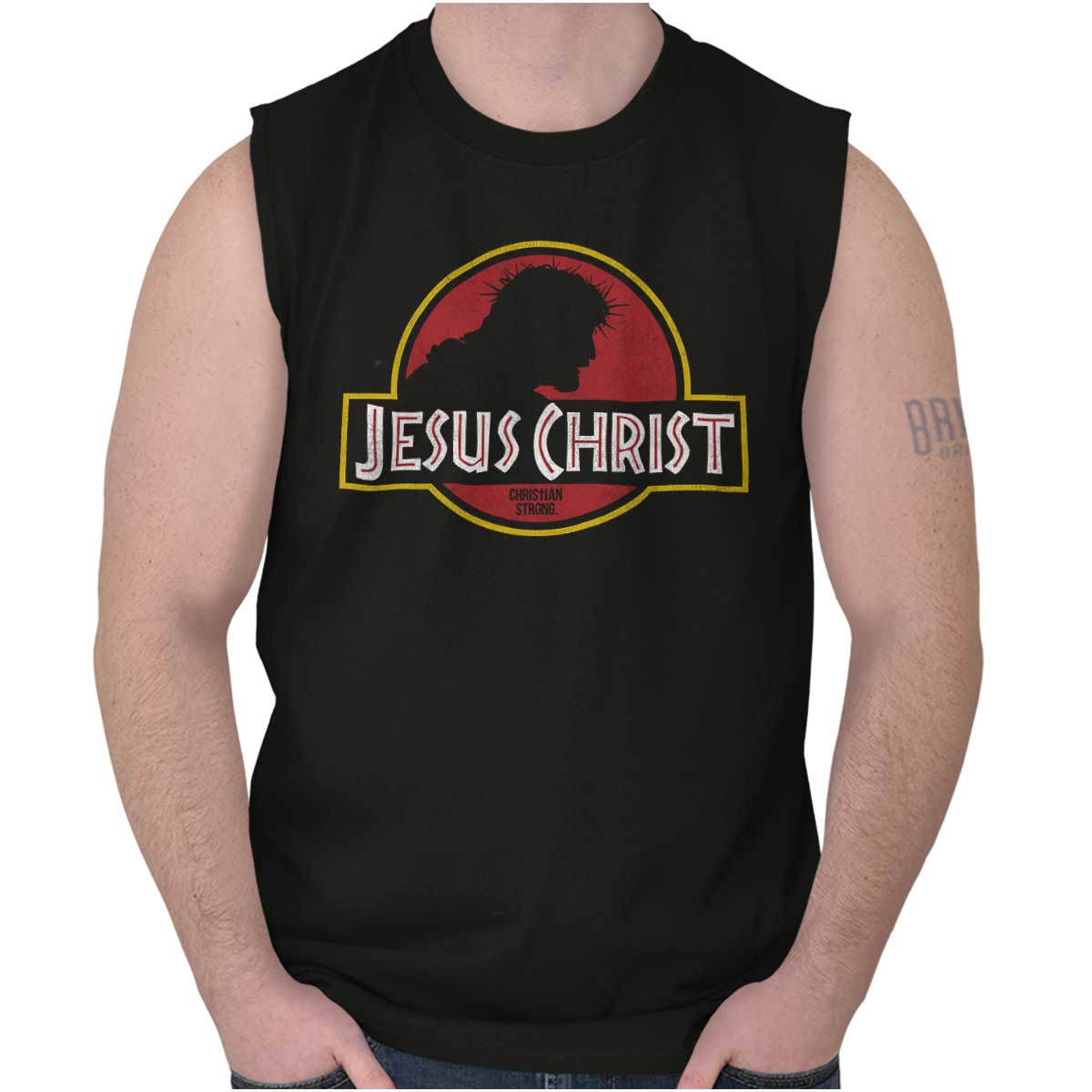 Jesus Jurassic Christ Sleeveless T Shirt