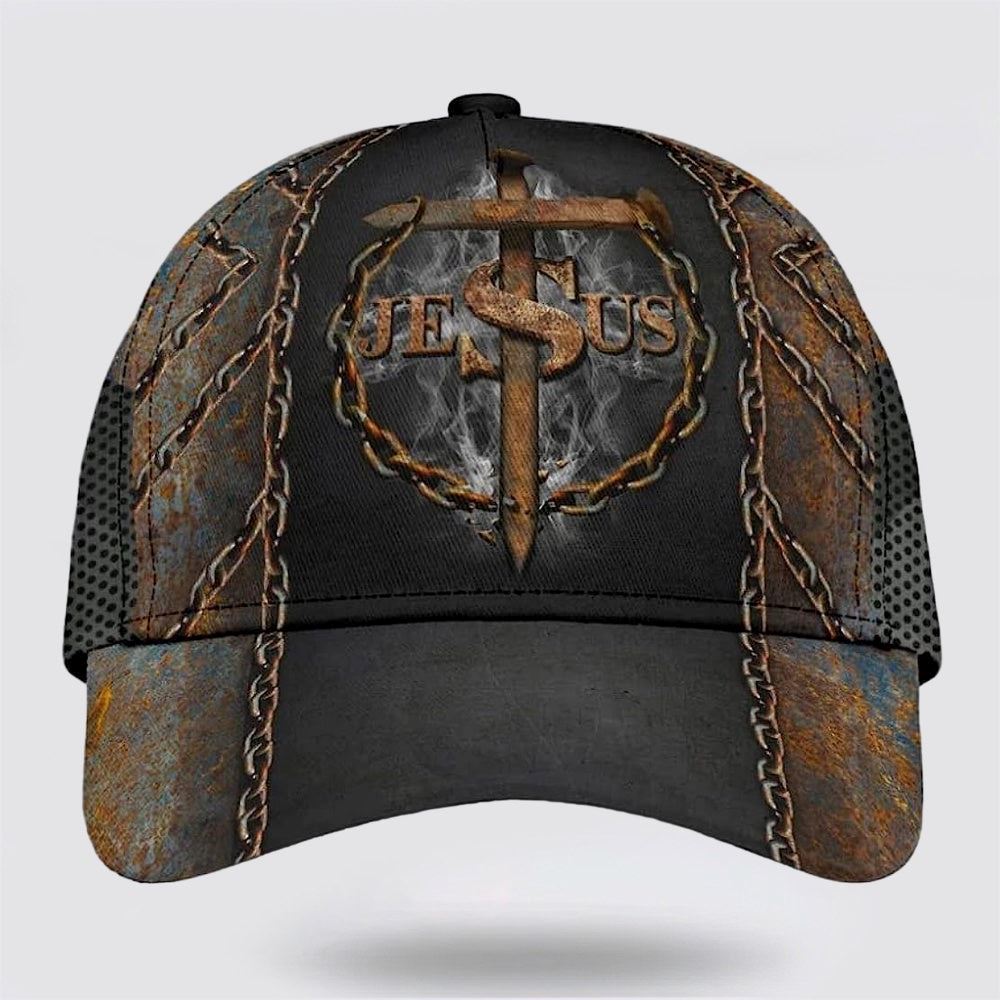 Jesus Nail Cross Crown Of Thorn All Over Print Baseball Cap, God Cap, Gift Ideas For Male