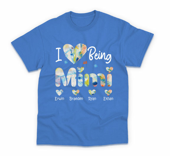 Mother’s Day – Personalized I Love Being Mimi Shirt, Grandma Sweet Hearts Shirt, Grandkids Grandma Shirt, Mother’s Gift, Nana Nini Mimi Birthday Gift – Personalized Shirt