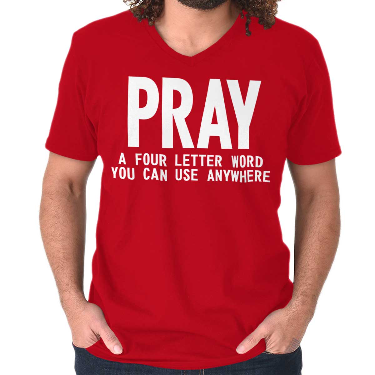 Pray V-Neck T Shirt