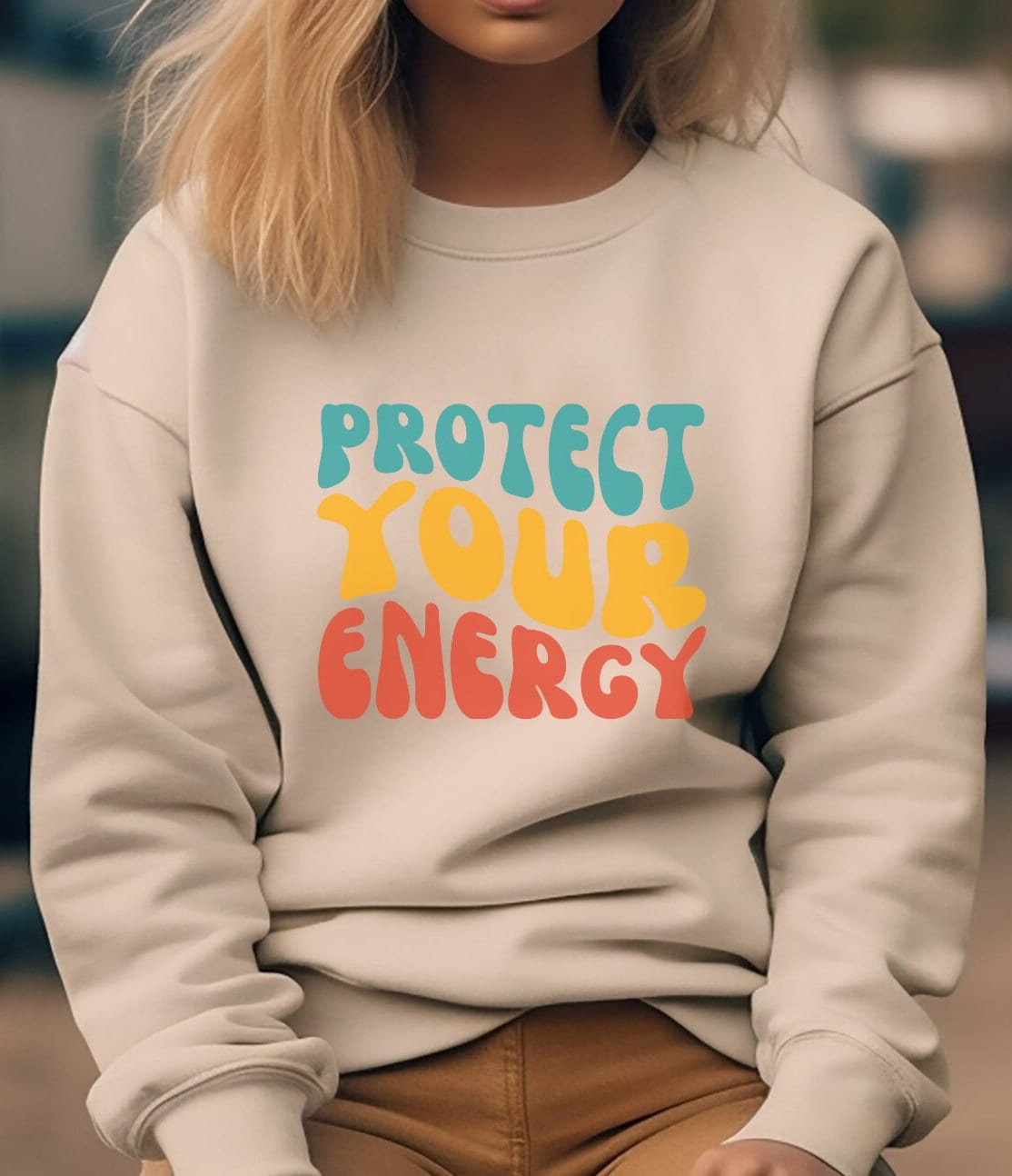 Protect your energy sweatshirt, positive energy sweatshirt, retro energy sweatshirt, gift for friends, yoga shirt