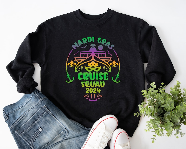 Mardi Gras Cruise Family Squad 2024 Sweatshirt, Mardi Gras Shirt, Cruising Party Shirt, Gift For Mardi Gras, Mardi Gras Carnival Party