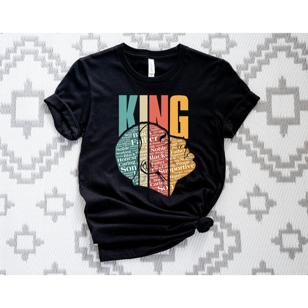 King Father Shirt, Black King Tshirt, Black King Father T-Shirt, Fathers Day Gift Tee, Black Father Shirt